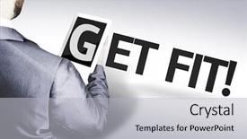  Presentation with concept - PPT layouts consisting of change diet exercise - business man with the text background and a light gray colored foreground