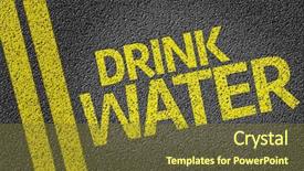  Presentation with water - Audience pleasing slide set consisting of change diet exercise - drink water written backdrop and a tawny brown colored foreground