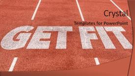  Presentation with running - Slide set featuring change diet exercise - get fit written on running background and a coral colored foreground