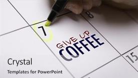  Presentation with give - Slide deck having change diet exercise - give up coffee background and a sky blue colored foreground