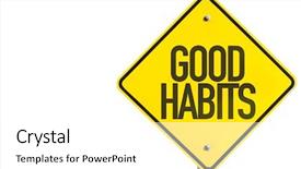  Presentation with good - PPT theme consisting of change diet exercise - good habits sign isolated background and a white colored foreground