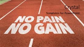  Presentation with running track lanes - Cool new PPT theme with change diet exercise - no pain no gain written backdrop and a red colored foreground