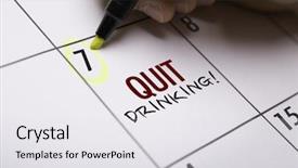  Presentation with quit - PPT theme with change diet exercise - quit drinking background and a white colored foreground