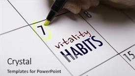  Presentation with unhealthy habits - Slides enhanced with change diet exercise - vitality habits background and a sky blue colored foreground