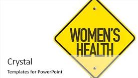  Presentation with health diet - Presentation consisting of change diet exercise - womens health sign isolated background and a white colored foreground