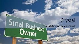  Presentation with direction - Beautiful presentation theme featuring change direction - small business owner green road backdrop and a light blue colored foreground