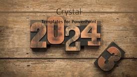  Presentation with wood rustic - PPT theme with change-from-year-2023 and a coral colored foreground