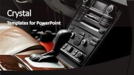  Presentation with salon - Colorful PPT theme enhanced with change-gear lever in modern backdrop and a dark gray colored foreground