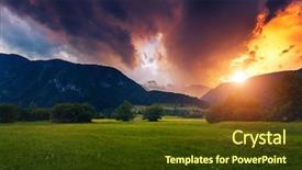  Presentation with green hills - Beautiful presentation theme featuring change land - wonderful view of green fields backdrop and a tawny brown colored foreground