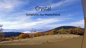  Presentation with red blue - Cool new presentation with change landscape - fall in nature red trees backdrop and a  colored foreground