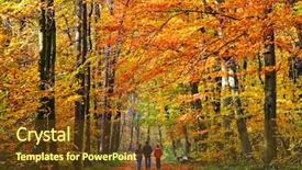  Presentation with walking - Amazing theme having change landscape - walking through autumn park backdrop and a tawny brown colored foreground