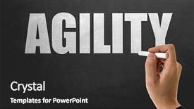  Presentation with agility - Audience pleasing theme consisting of change logistics - agility backdrop and a dark gray colored foreground