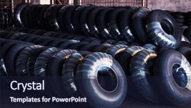  Presentation with tires - PPT theme having change logistics - avia tires production industrial space background and a wine colored foreground