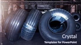  Presentation with tires - PPT layouts consisting of change logistics - avia tires production industrial space background and a navy blue colored foreground