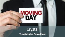  Presentation with moving - Slide set featuring change logistics - moving day background and a ocean colored foreground