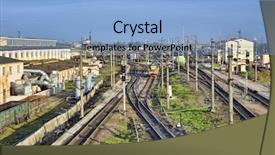  Presentation with logistics - Slide set featuring change logistics - railway industry in the city background and a light blue colored foreground