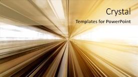  Presentation with logistics - Cool new presentation theme with change logistics - speed blur railway track backdrop and a lemonade colored foreground