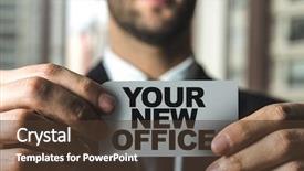  Presentation with new babie - Colorful PPT theme enhanced with change logistics - your new office backdrop and a  colored foreground