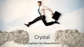 Presentation with cliff - Audience pleasing slide set consisting of change management free - happy business man jumping backdrop and a  colored foreground