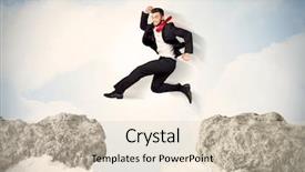  Presentation with cliff - Theme enhanced with change management free - happy business man jumping background and a  colored foreground