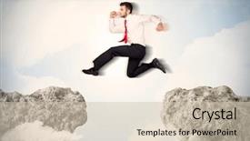  Presentation with cliff - Beautiful PPT layouts featuring change management free - happy business man jumping backdrop and a  colored foreground