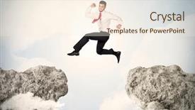  Presentation with cliff - Amazing slide set having change management free - happy business man jumping backdrop and a  colored foreground