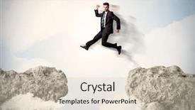  Presentation with cliff - Audience pleasing PPT theme consisting of change management free - happy business man jumping backdrop and a  colored foreground