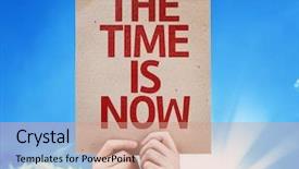  Presentation with time management - Slides featuring change management free - time is now card background and a coral colored foreground