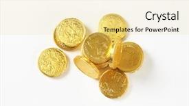  Presentation with white chocolate - PPT layouts having change mangement - group of chocolate coins background and a blonde colored foreground