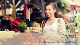  Presentation with food market - Theme having change mangement - sale shopping pregnancy and people background and a lemonade colored foreground