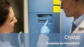  Presentation with wheelchairs in school setting - Presentation theme having change medicine - two scientists changing setting background and a  colored foreground