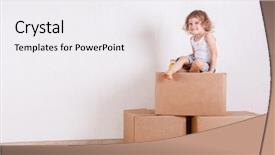  Presentation with boxes - Amazing slide set having change ownership - happy little girl sits backdrop and a white colored foreground