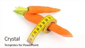  Presentation with tape measure - Slides enhanced with change police - organically grown carrots with tape background and a  colored foreground