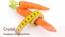  Presentation with tape measure - Theme featuring change police - organically grown carrots with tape background and a lemonade colored foreground