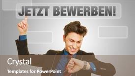  Presentation with slogan - PPT theme having change request - german slogan jetzt bewerben apply background and a violet colored foreground