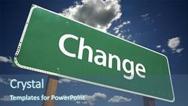  Presentation with change - Slides featuring change road sign with dramatic background and a ocean colored foreground