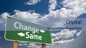  Presentation with direction - Presentation design with change same green road sign background and a light blue colored foreground