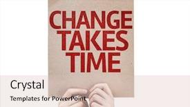  Presentation with change - PPT theme with change takes time card isolated background and a lemonade colored foreground