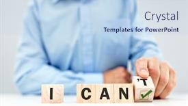  Presentation with change attitude - Amazing slide set having change-the-word-can-t backdrop and a sky blue colored foreground