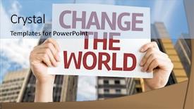  Presentation with faith - Slide deck having change the world card background and a light blue colored foreground