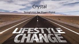 Presentation with change - Audience pleasing theme consisting of change written on desert road backdrop and a light gray colored foreground