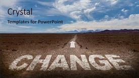  Presentation with lonely desert road - PPT layouts having change written on desert road background and a light blue colored foreground