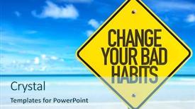  Presentation with climate change adaptation strategies - Beautiful theme featuring change your bad habits sign backdrop and a arctic colored foreground