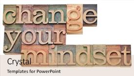  Presentation with mindset - Presentation design with change your mindset - isolated motivational background and a coral colored foreground