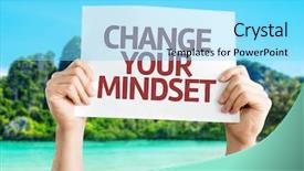  Presentation with growth mindset - Audience pleasing PPT layouts consisting of change your mindset card backdrop and a arctic colored foreground