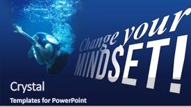  Presentation with mindset - Colorful theme enhanced with change your mindset message backdrop and a navy blue colored foreground