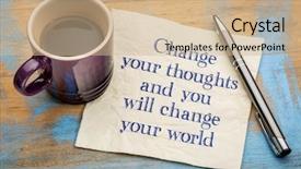  Presentation with thoughts - Slide set featuring you will change your world background and a soft green colored foreground