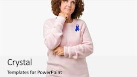  Presentation with blue ribbon bacon festival - Amazing presentation theme having changeable blue color ribbon awareness backdrop and a light gray colored foreground