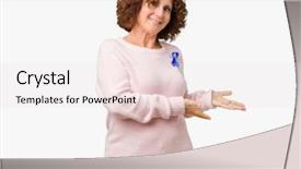  Presentation with healthcare dark blue ribbon - Presentation consisting of changeable blue color ribbon awareness background and a white colored foreground