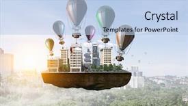  Presentation with development - PPT theme consisting of changement - city development project mixed media background and a  colored foreground